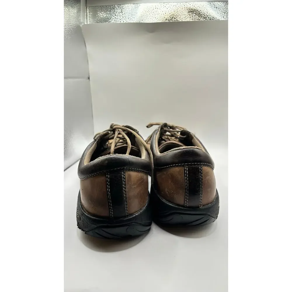 KEEN Austin mens outdoor hiking loafer shoes sz14 chocolate brown leather oxford